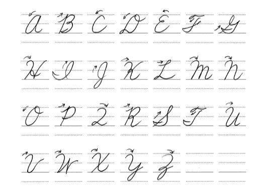 アルファベット「筆記体の大文字」