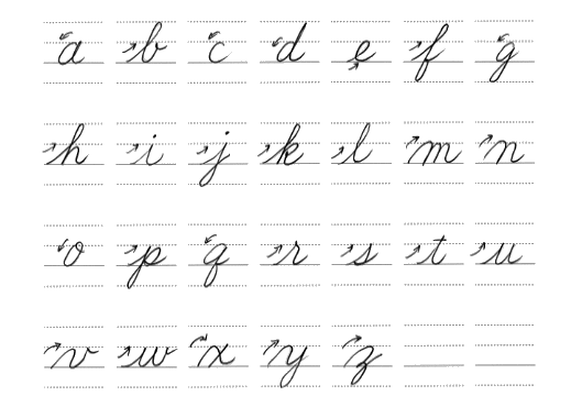 アルファベットの書き方（ブロック体と筆記体）
